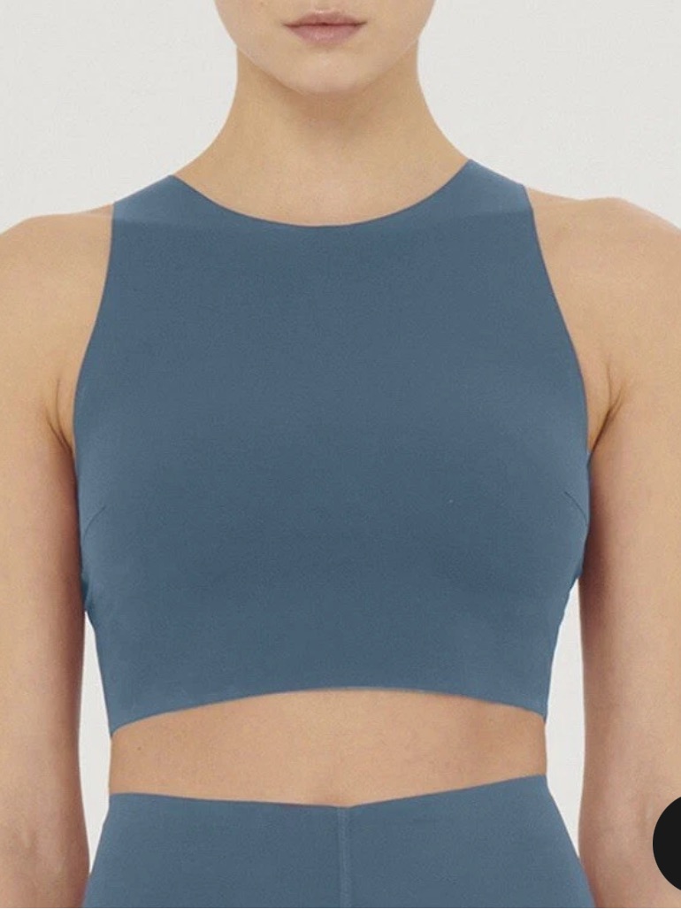 Wolford Bonded Crop Top In Slate Blue